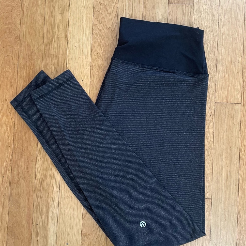 lululemon athletica Charcoal Heather High-Rise Leggings with Black Waistband
